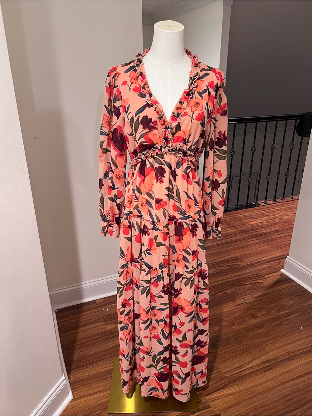 Floral Ruffled Hem Maxi Dress